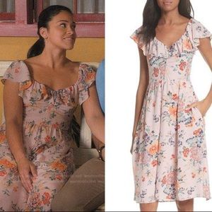 Rebecca Taylor pink floral silk summer dress💐